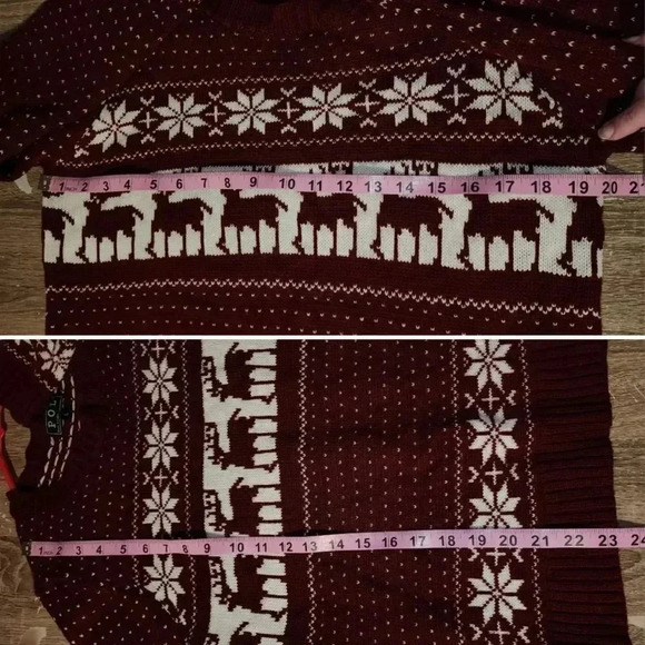 POL Fair Isle Nordic Reindeer Snowflake Sweater Ugly Christmas Sweater Women's L - Picture 4 of 5